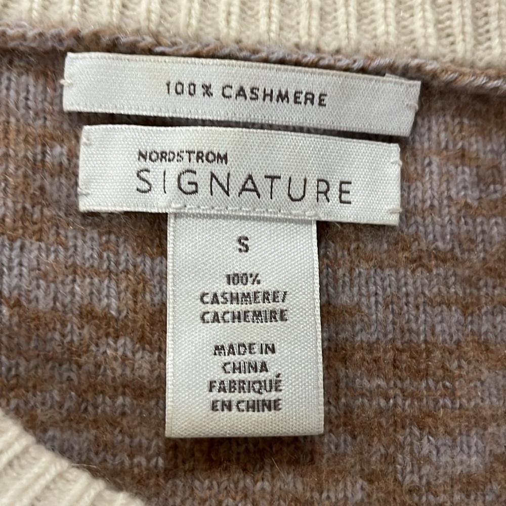 Nordstrom Signature Cashmere Crew Neck Sweater Size Large. - Picture 4 of 6